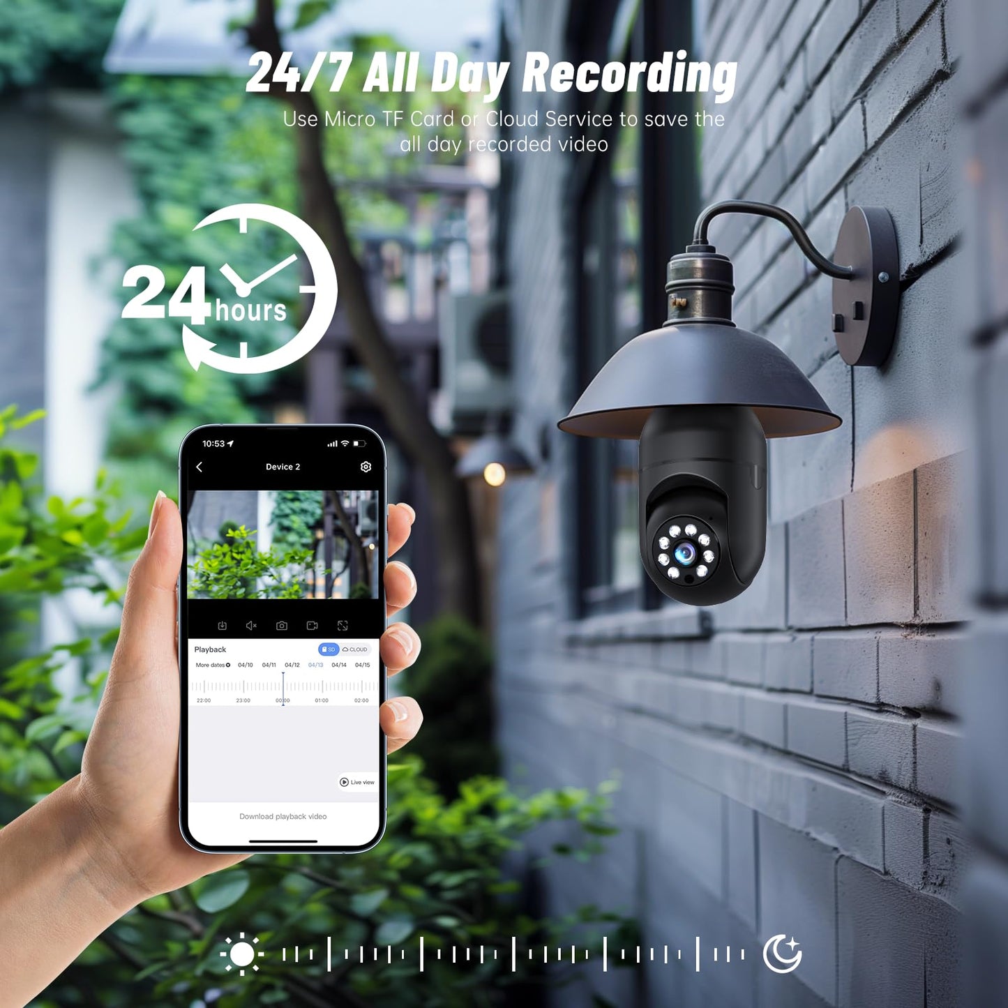 2PCS Security Camera 5G WiFi 2K Light Socket Security Cameras Wireless Wifi EseeCloud, Outdoor Camera 360 Motion Detection Siren Alarm Lightbulb Camera Two Way Talk Color Night Vision